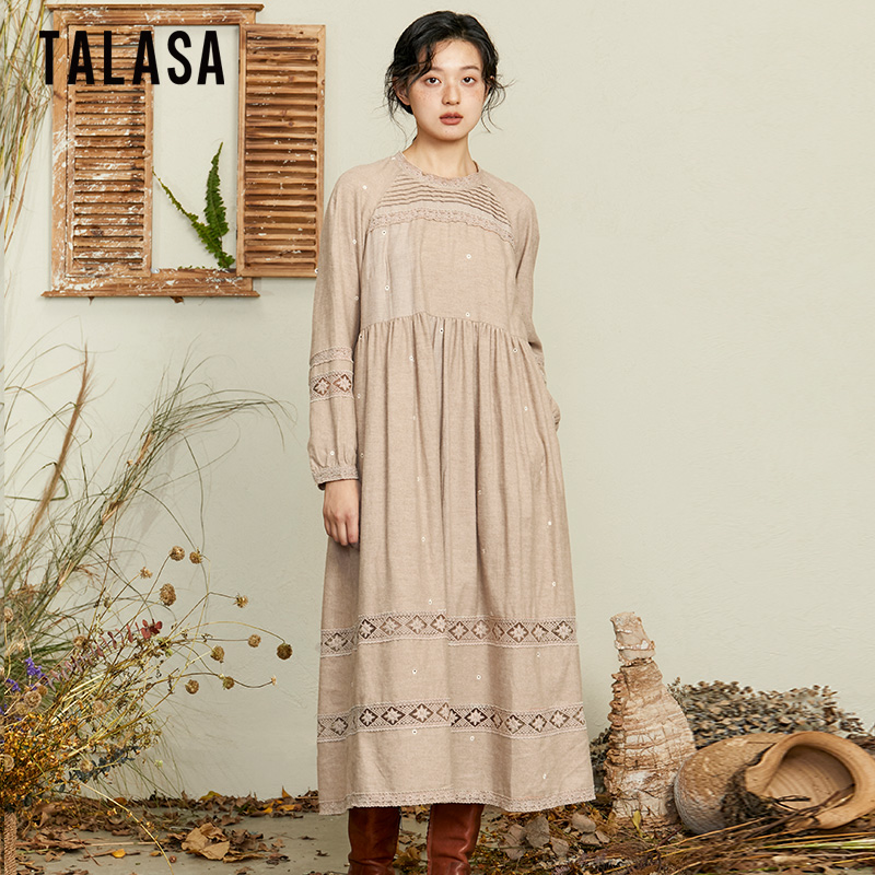 法式纯棉蕾丝拼接优雅TALASA