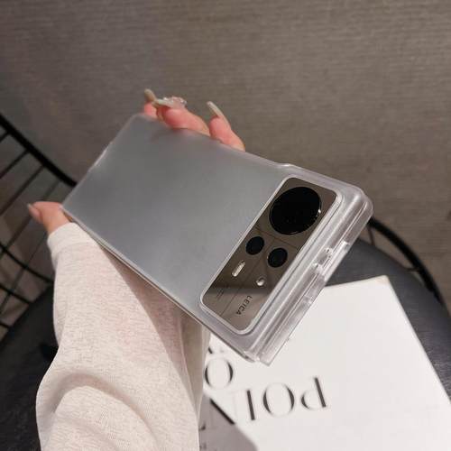 适用小米mixfold2手机壳折叠屏新款mix fold3+双面全包透明磨砂壳mixflod3超薄防摔mix flod2保护套男女简约