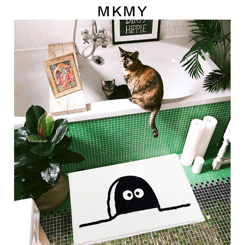 日式卡通仿羊绒机洗床边新款地垫