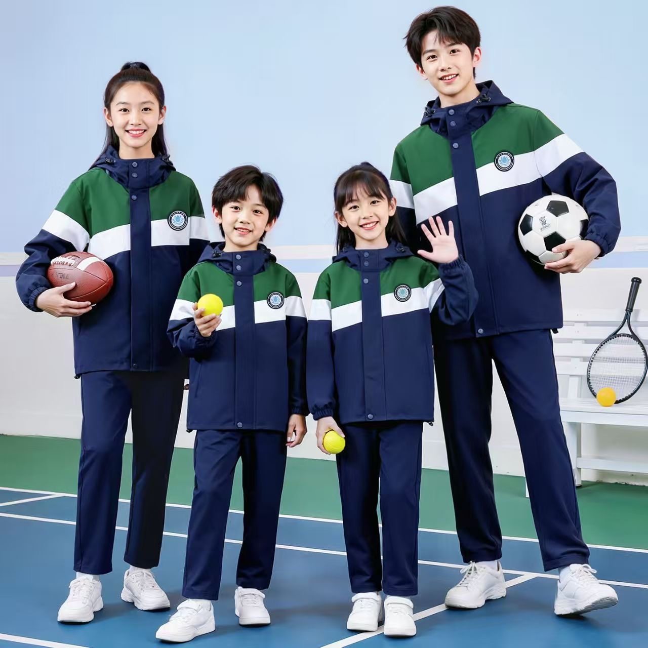 秋冬季江西九江中小学生校服套装高中生可拆卸三件套加厚保暖班服