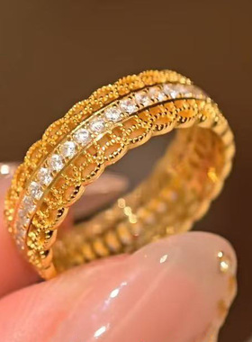 新中式国风丝财万两铜钱戒指百搭