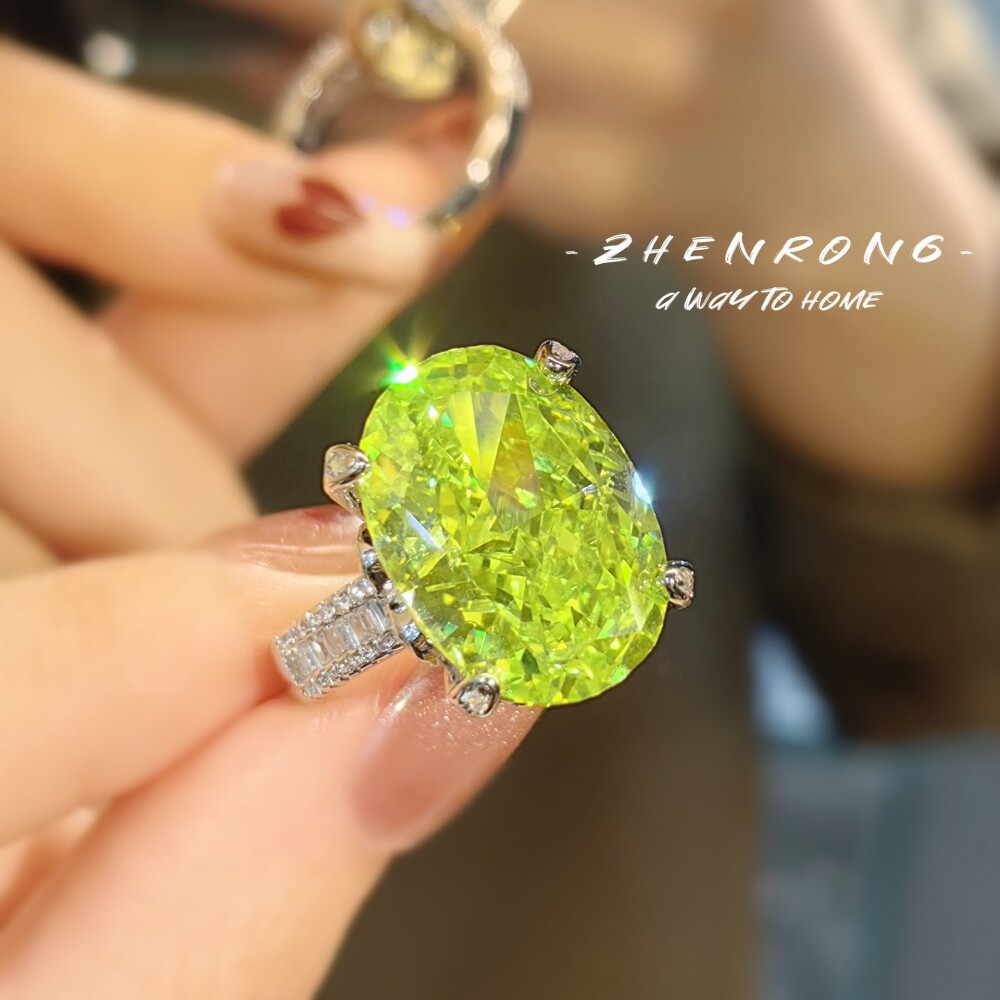 精工超大鸽子蛋戒指冰花切时尚女