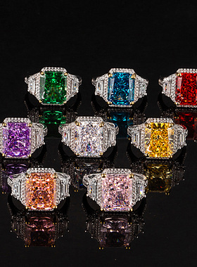 冰花切戒指百搭帕帕拉恰高碳钻