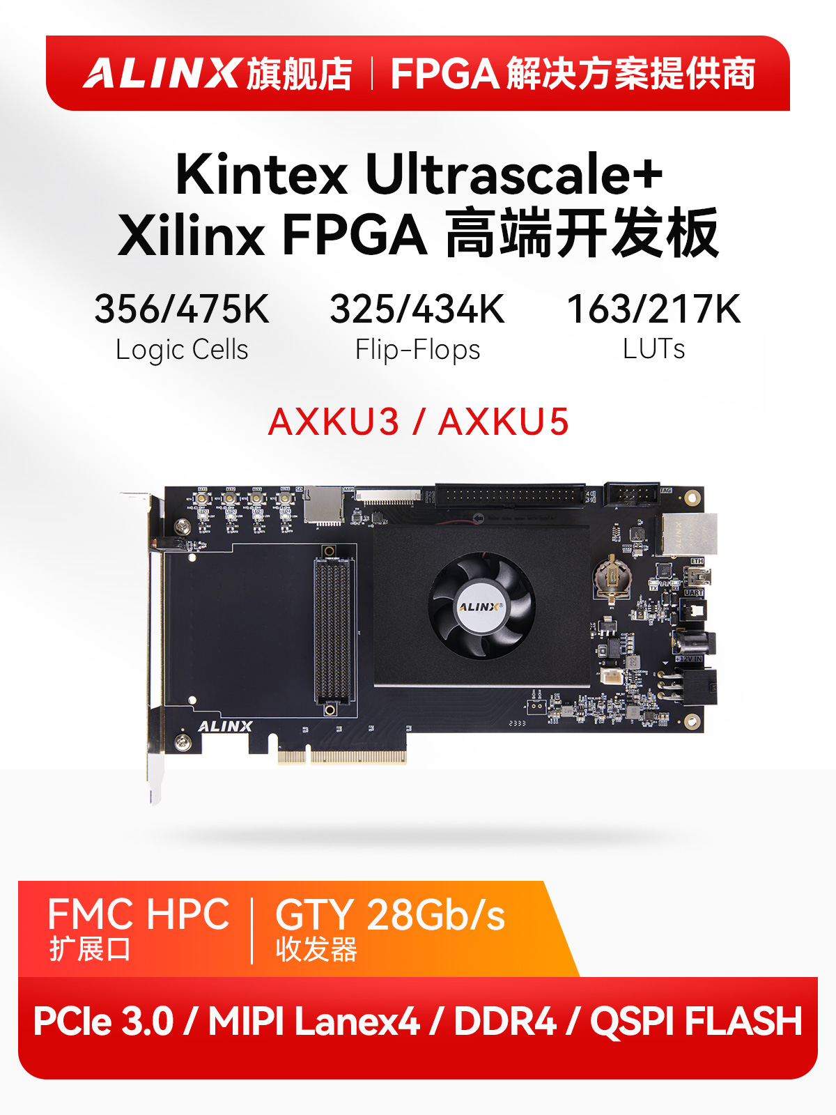 ALINXFPGA开发板XCKU5P3PFMC