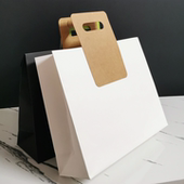 时尚 小众手提袋可加印logo纸袋子无字通用商务活动开业伴手礼 个性