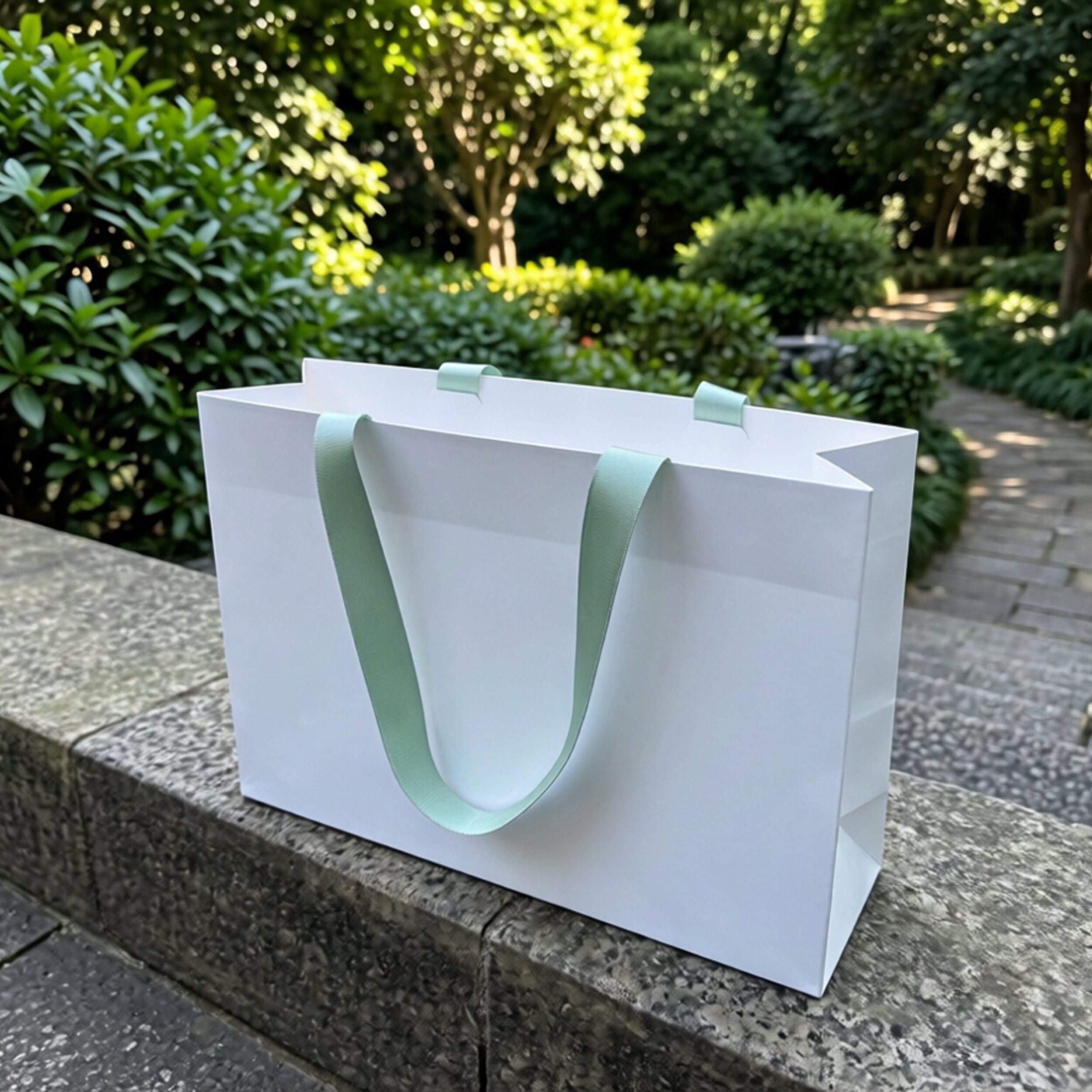 白色纸袋手提礼品袋定制logo购物袋简约包装袋通用开业礼物伴手礼