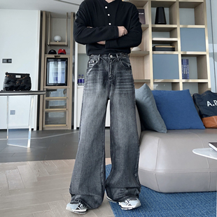 拖地加长裤 男生cleanfit高个子大码 子 高街阔腿牛仔裤 春秋痞帅美式