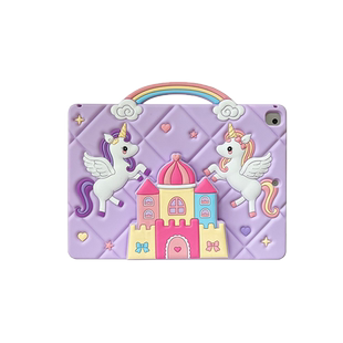 独角兽城堡适用苹果iPad2024第10代平板保护套10.2寸789外壳防摔伸缩支架Air4/5可爱pro11硅胶mini6钢化膜