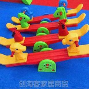 马跷跷板儿童木马幼儿园塑料翘翘板室内外 加厚摇摇玩具包双人