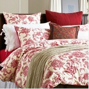 美式婚庆结婚红色床上用品纯棉200x230被套220x240床单四件套特价