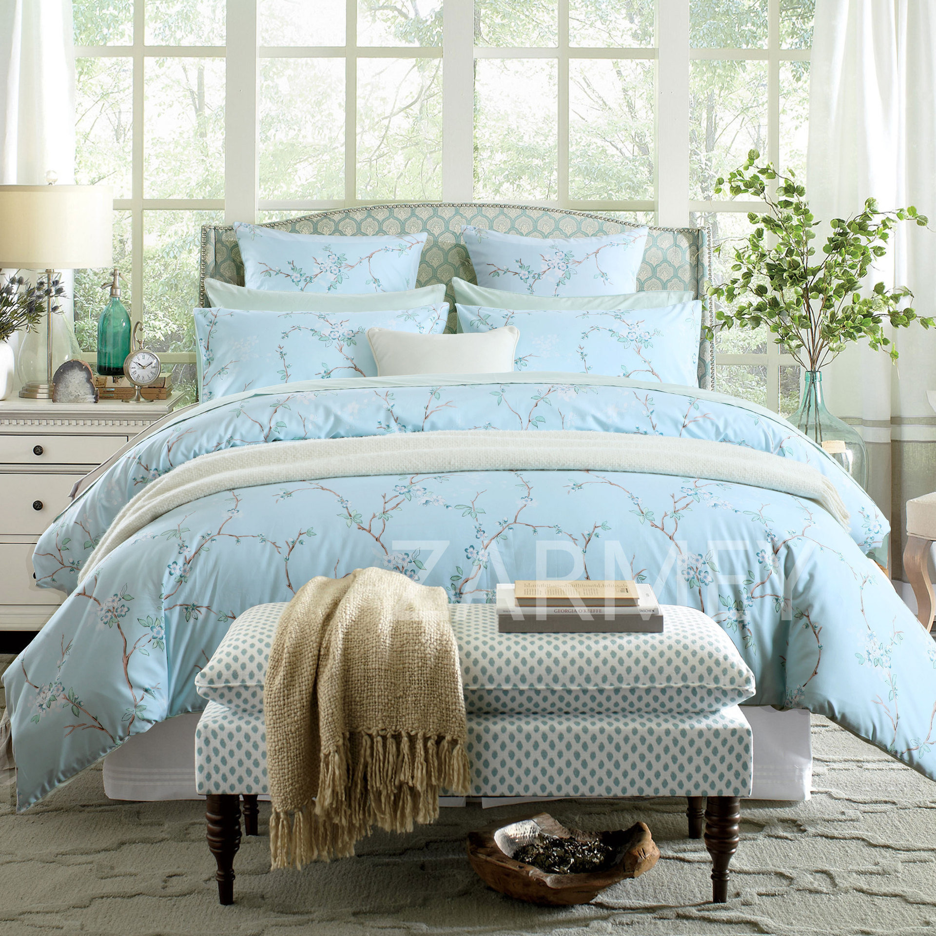 ZARMEY-60支全棉美式床品四件套纯棉定做加大被套230250 240x260