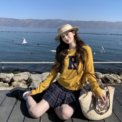 3MER明媚正肩毛衣针织长袖衫