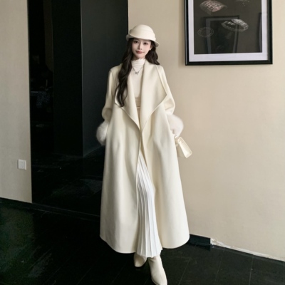 3MER气质战袍双面毛呢大衣