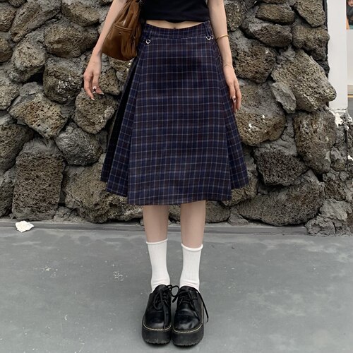 3MER哦哦三妹韩系风学院格纹短裙