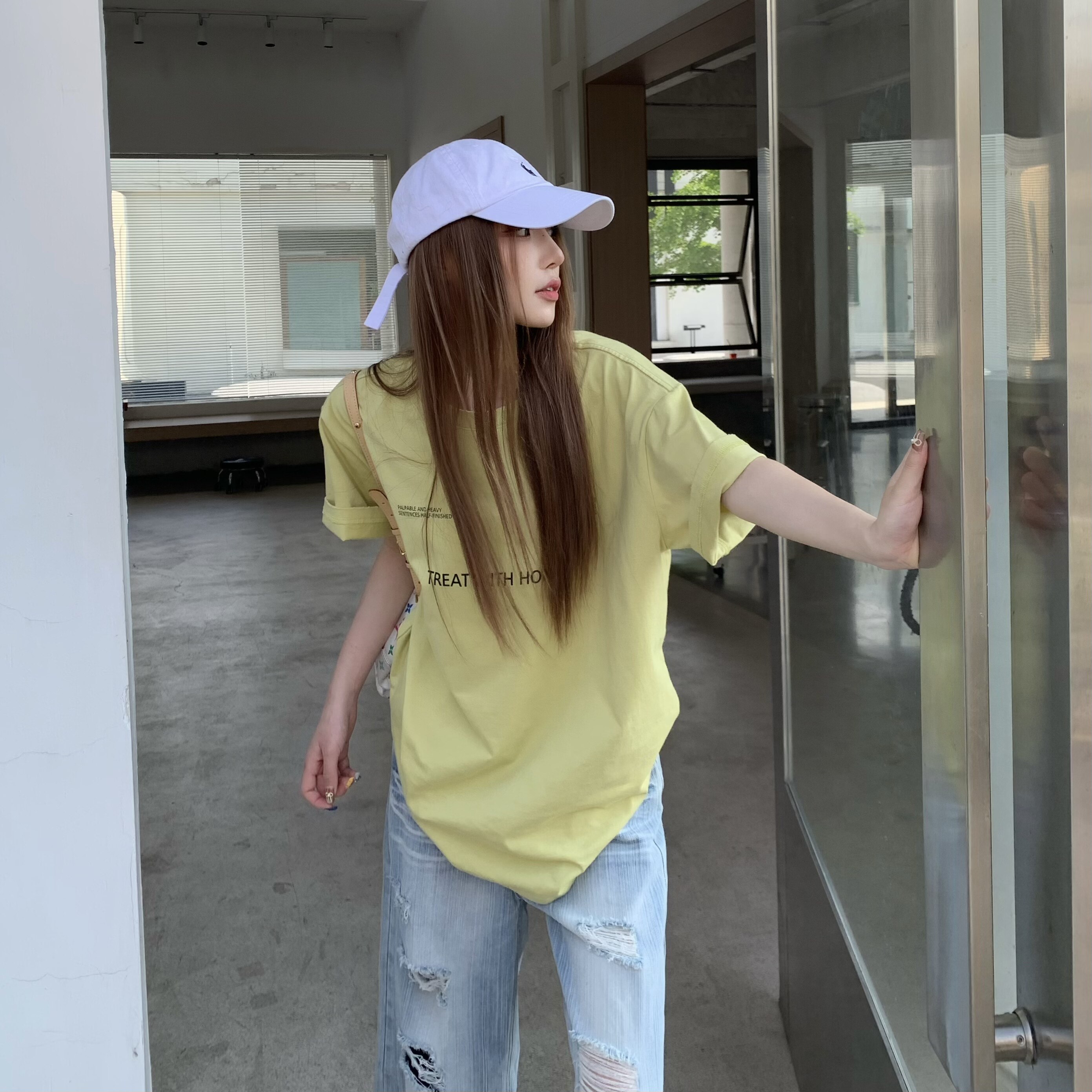 3MER韩女松弛感字母短袖T图片