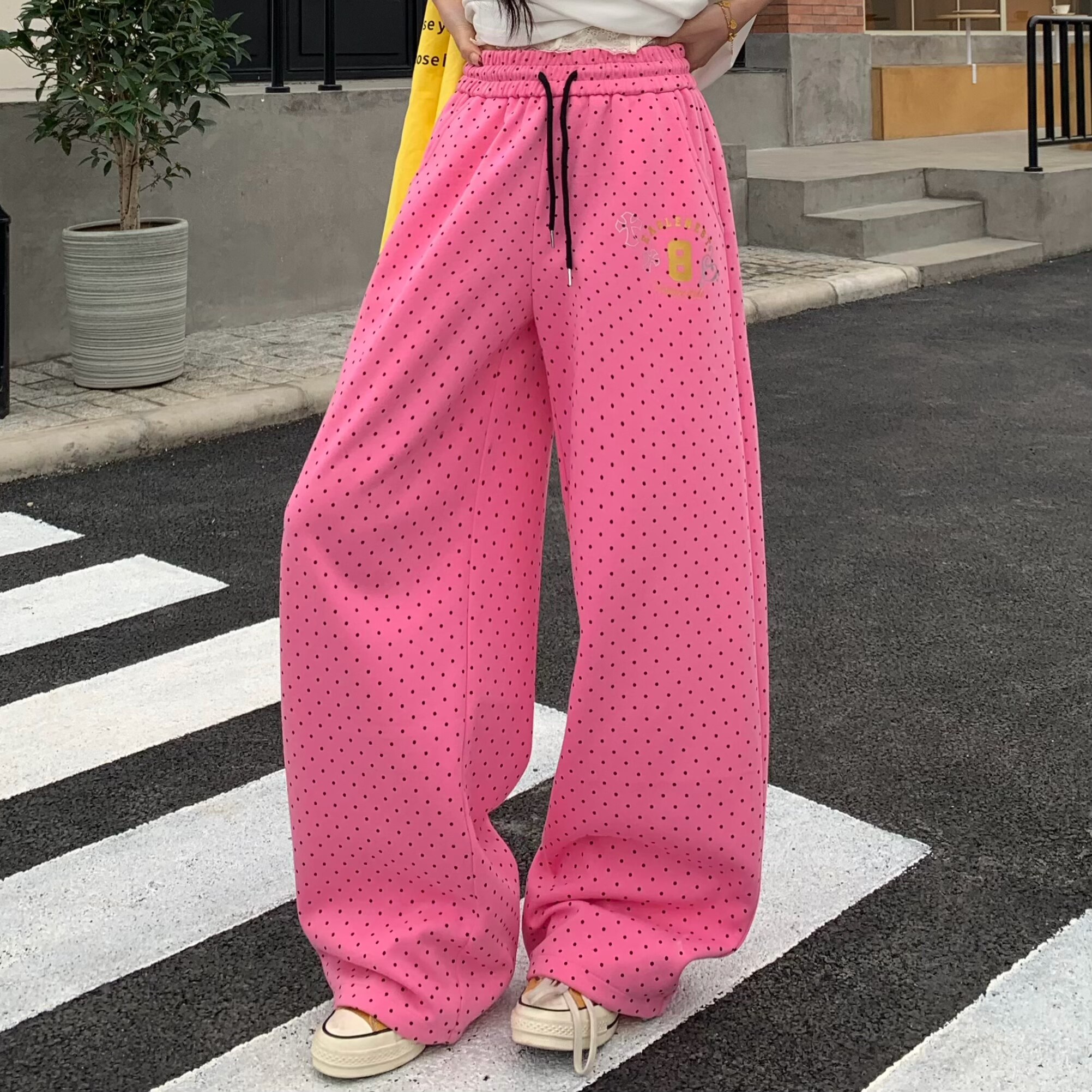 3MER多巴胺粉色波点卫裤图片