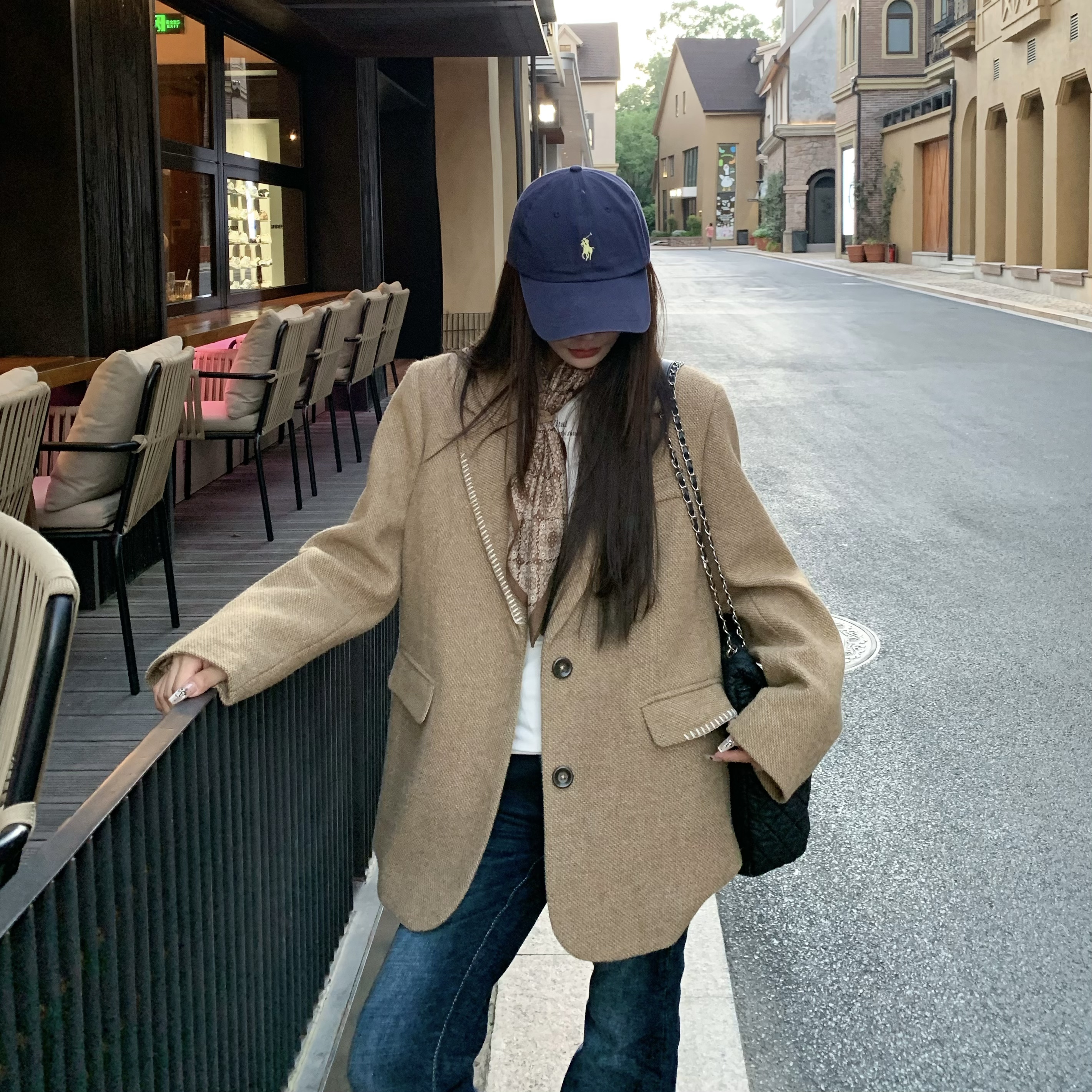 3MER绵羊毛双色西装外套