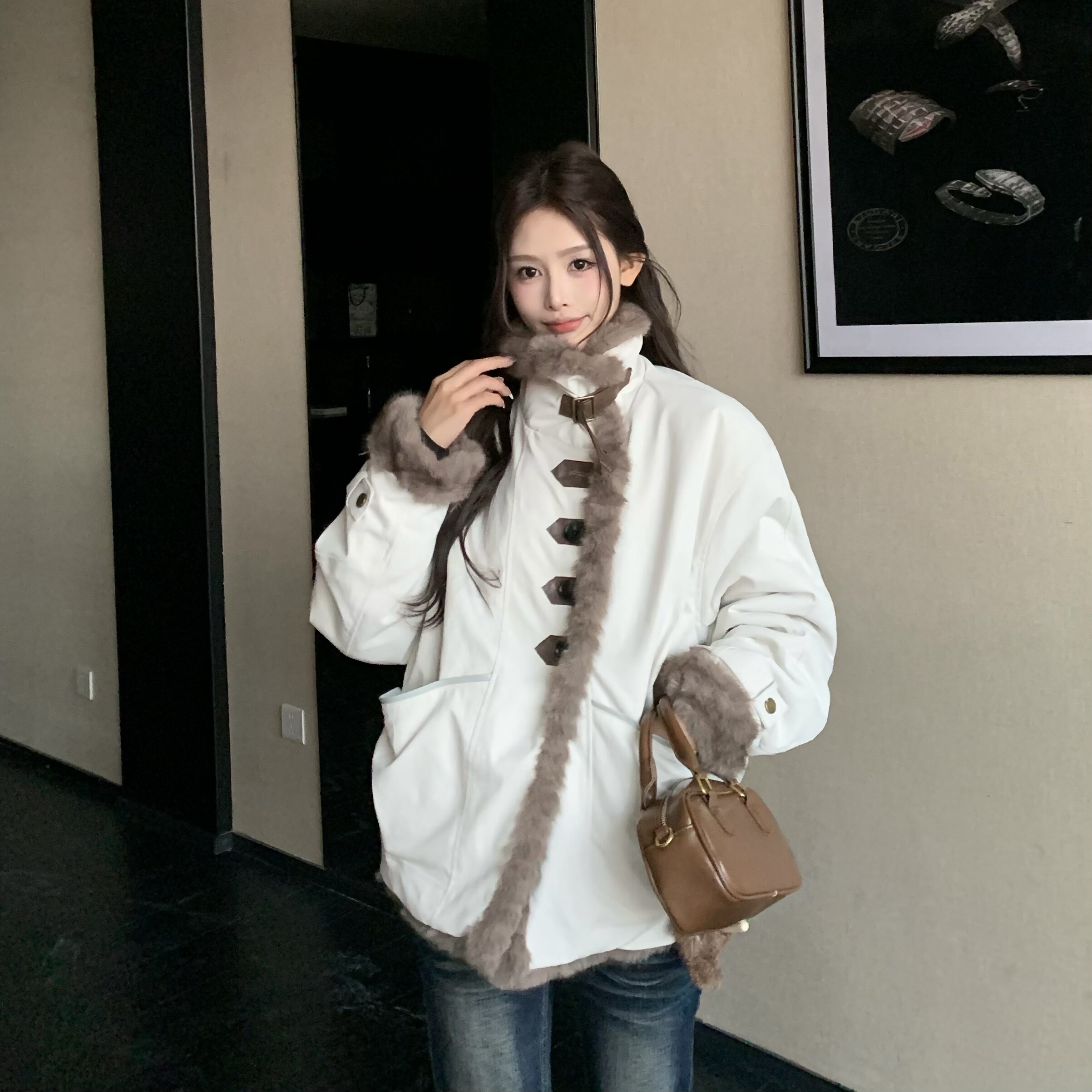 3MER哦哦三妹 两面穿立领毛毛外套女冬季保暖短款派克服环保皮草,女装/女士精品,短外套,淘宝优惠券,粉丝福利购,淘宝优惠卷