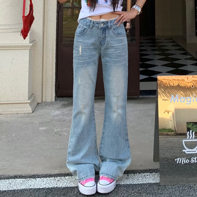 3MER哦哦三妹辣妹复古蕾丝微喇裤