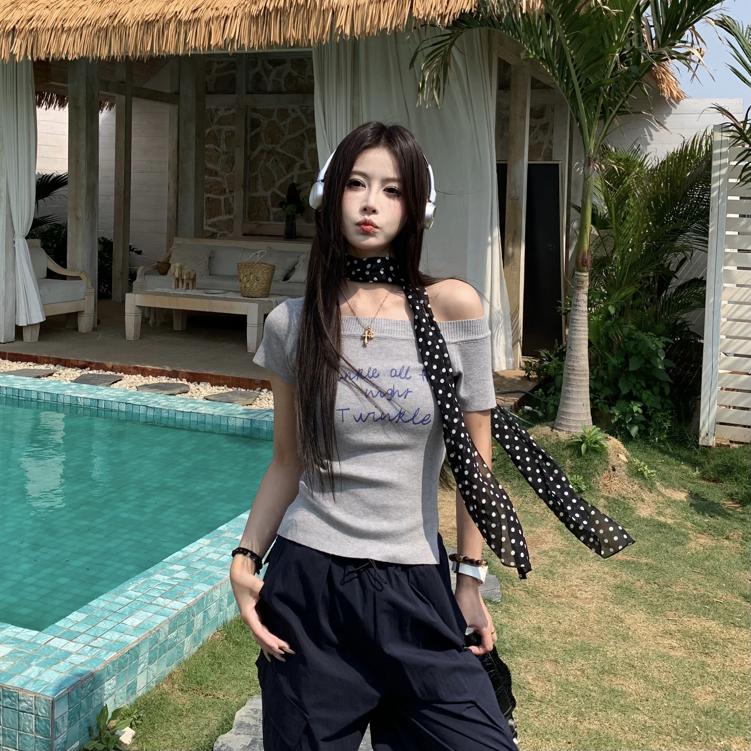 3MER可三穿针织显瘦短袖T