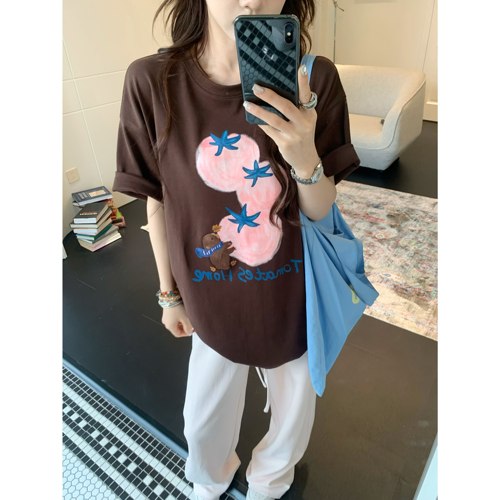 3MER韩女ins感番茄T恤