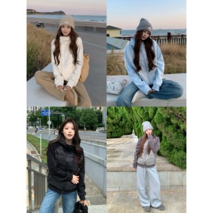 3MER哦哦三妹 多色轻薄排骨棉服女秋冬新款短款连帽拼接棉袄外套