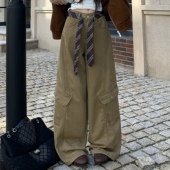 复古休闲阔腿裤 3MER哦哦三妹重工水洗工装 子 新款 美式 牛仔裤 女秋季