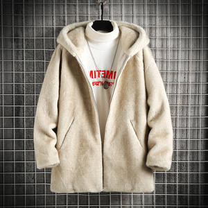 网格挂拍  人工皮草 环保貂加绒加厚夹克男外套潮A087-PY339-P330图片
