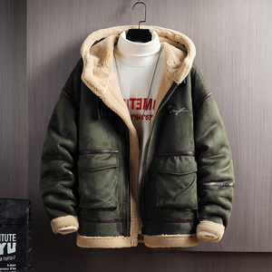 木板挂拍加厚棉衣羊羔毛皮毛一体羊羔绒棉服男A087-A815-P145图片