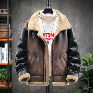 展架挂拍 冬季皮毛一体加绒加厚夹克男外套潮A087-PY313-P245,男装夹克,电商A087