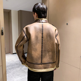 酒店风冬季新款皮毛一体加绒加厚男装外套A087-PY318-P245，女装短外套，电商A087