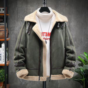 展架挂拍冬装羊羔毛男外套皮毛一体保暖加厚棉衣A087-A801-P145图片