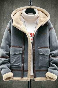 展架挂拍 加厚棉衣羊羔毛皮毛一体羊羔绒棉服男A087-A815-P145图片