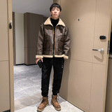 酒店风冬季新款皮毛一体加绒加厚男装外套A087-PY323-P245，女装短外套，电商A087