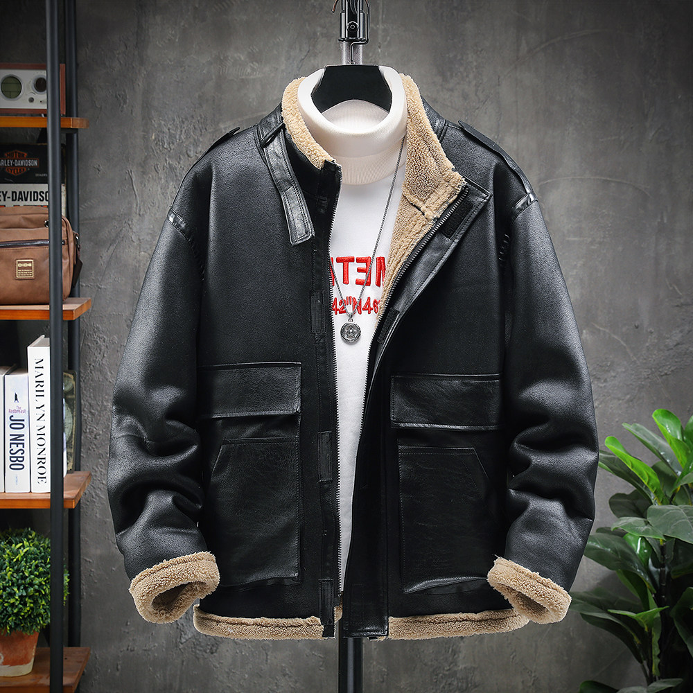 展架挂拍冬季皮毛一体加绒加厚夹克男外套潮A087-PY318-P245,男装夹克,电商A087