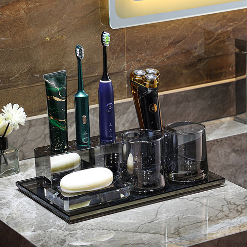 水晶卫生间轻奢高档家用牙刷架