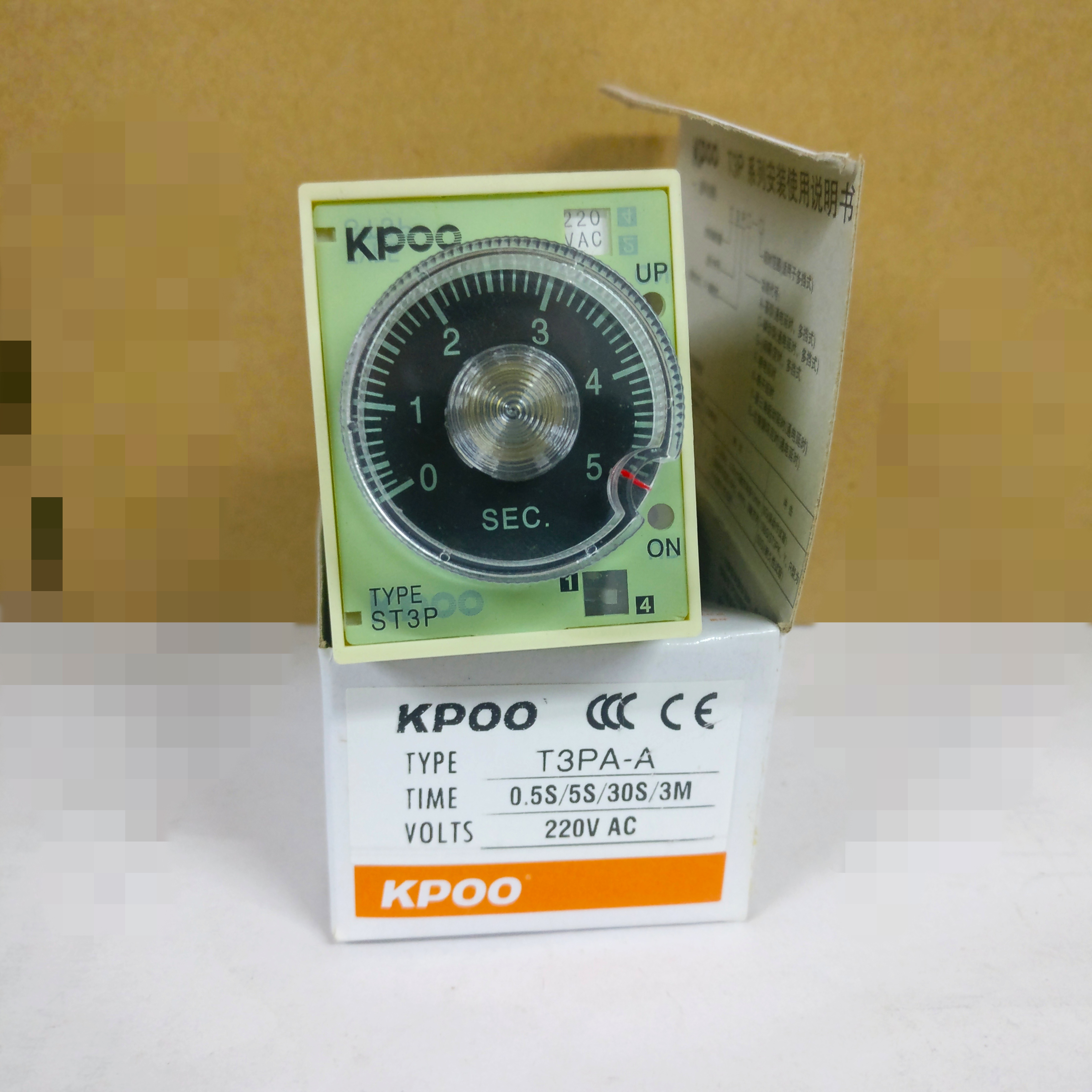 开普KPOO 旋钮指针型时间继电器 T3PA-A (10S/100S/10M/60M)