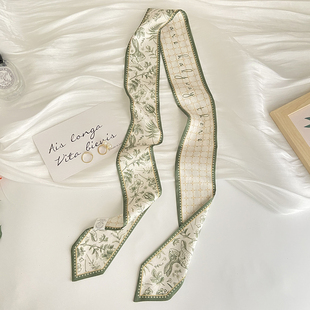原创兔子2025款 饰腰带小清新领巾 丝巾长条插画发带文艺简约复古装