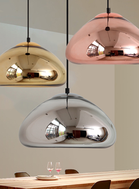 北欧灯Tom Dixon黄铜碗吊灯创意客厅餐厅吧台酒吧咖啡厅玻璃吊灯