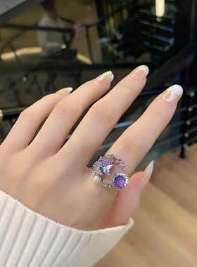 日系轻奢星星开口戒指女小众高级感ins学生潮酷辣妹冷淡风手指环