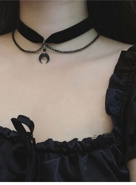 「月之使」朋克哥特小众设计暗黑蹦迪choker绑带颈链锁骨链女