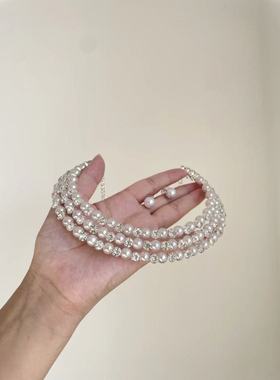 Vintage|Snow-coloured pearls项链套装小众轻奢高级感气质锁骨链