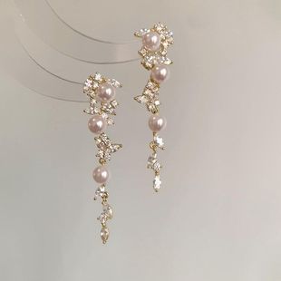「加贝多港湾」法式复古珍珠流苏耳钉秋冬独特百搭精致高级感耳饰