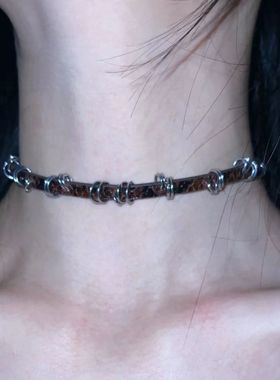 波西米亚高级感choker项圈女甜酷辣妹颈链y2k亚文化锁骨链卫衣链