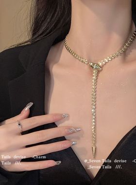 甜酷蛇形项链女款2025新款爆款轻奢小众锁骨链欧美高级设计感颈链
