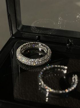 高级感轻奢夹心戒指女2022年新款潮ins冷淡风微镶质感精致食指戒