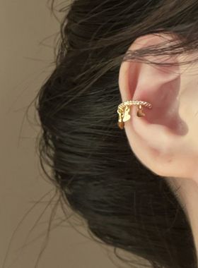 一点小心机 法式爱心流苏耳骨夹 轻奢高级感小众设计简约耳环女