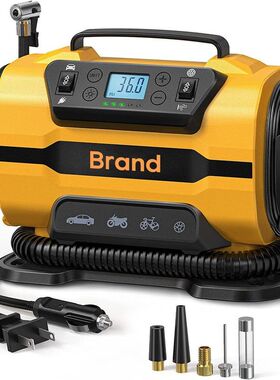 充气泵汽车直流12VDC气泵230V110/车载双电源AC充气泵交流打-气泵