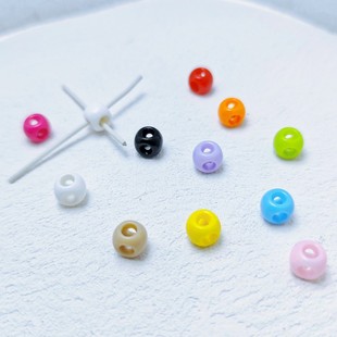 10个四通孔珠diy手工串珠蝴蝶结手机链包包饰品配件多巴胺混彩色