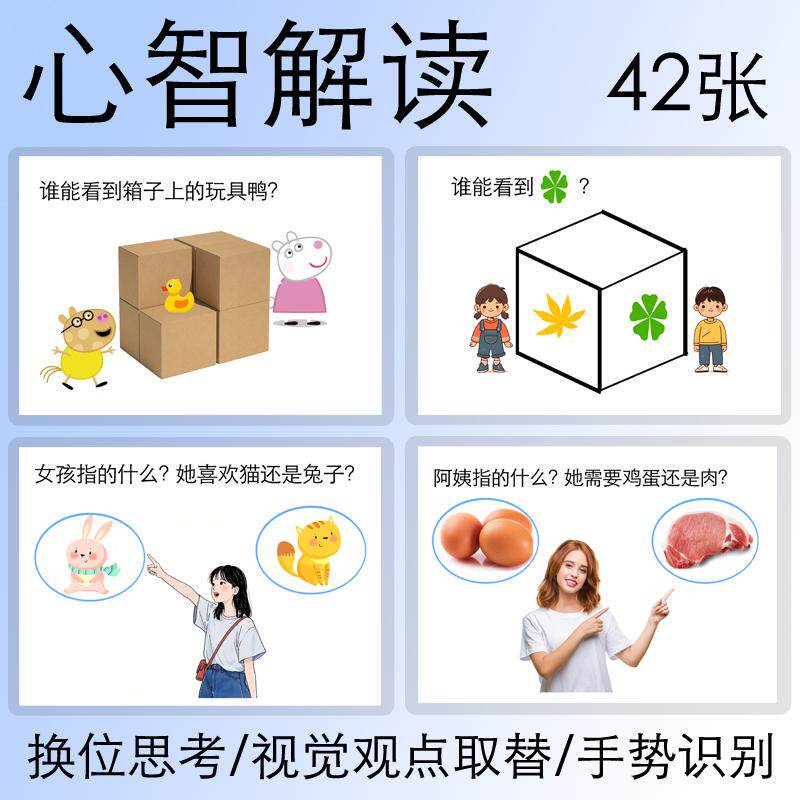 2-8岁宝宝心智解读认知训练卡片手势识别视觉取替 语迟自闭特教具